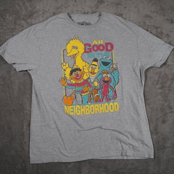 Sesame Street Men's All Good In The Neighborhood Vintage Distressed Tee T-Shirt - Picture 1 of 4